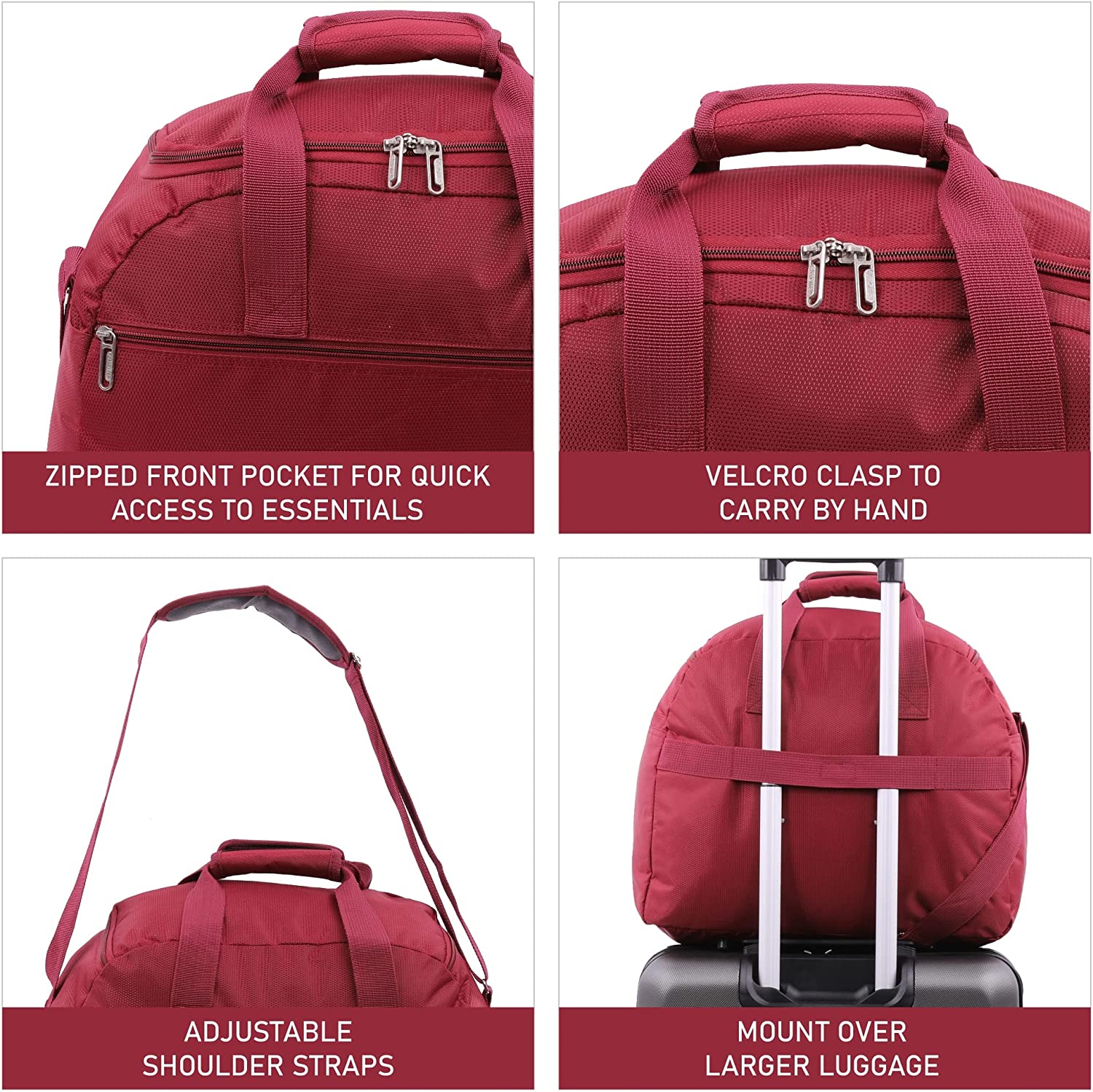 Aerolite Easyjet Maximum Size (45x36x20cm) Holdall New and Improved 2025 Cabin Luggage Under Seat Flight Bag