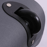 Close-up of Aerolite MiniMAX suitcase wheel, highlighting its durable and smooth-rolling design for travel.
