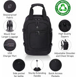 Aerolite 45x36x20 Easyjet Maximum Size Backpack Trolley Bag With 2 Wheels Recycled Eco-Friendly Cabin Luggage Approved Extendable Handle Travel Carry On Holdall Flight Rucksack with 10 Year Warranty - Aerolite UK