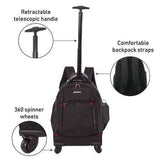 Aerolite 4 Wheeled Laptop Rucksack Executive Mobile Trolley Backpack Business Hand Cabin Luggage, (55x35x23cm)