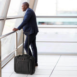 Aerolite Rolling Padded Laptop Case With 4 Wheels - Fits up to 15.6", Overnight Trolley Business Hand Cabin Luggage Case Easyjet Plus/Flexi/Up Front/Extra Legroom, British Airways & Jet2 Approved Black