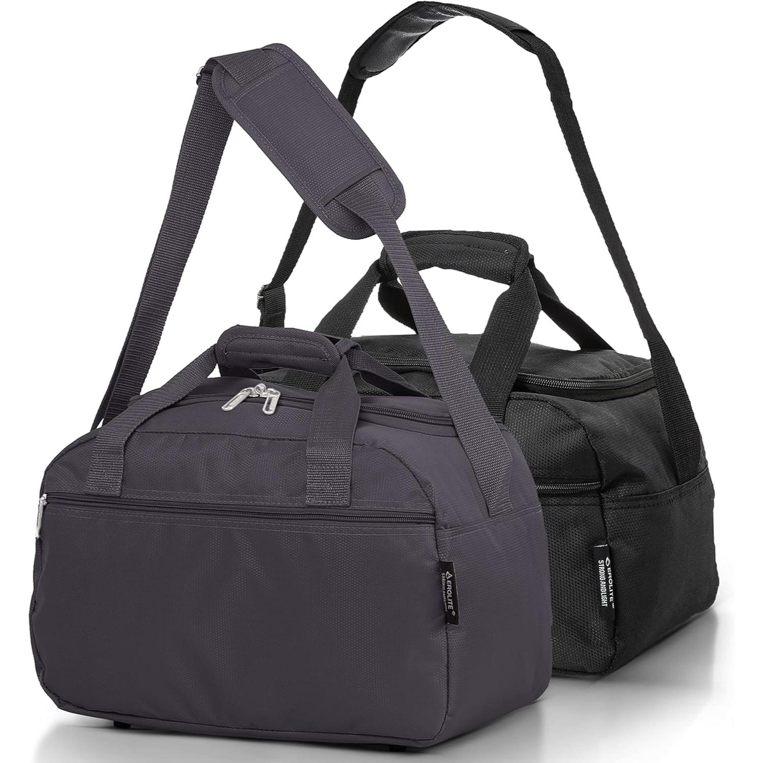 Aerolite (40x20x25cm) New 2024 Ryanair Maximum Size Holdall Cabin Luggage Under Seat Flight Bag (x2 Set) - Aerolite UK