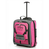 Aerolite MiniMAX pink suitcase with front pouch and backpack straps, ideal for EasyJet under-seat luggage.