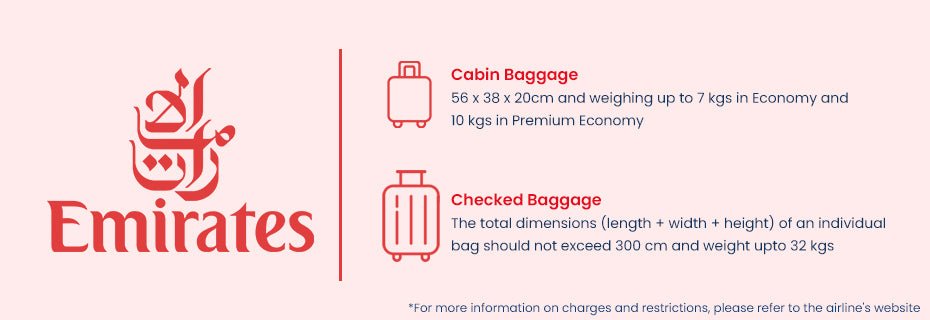 Emirates Airline Carry On Baggage Allowance and Baggage Fees 2022.  LuggageToShip