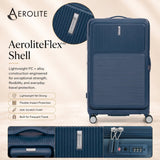 Aerolite FLX™ Premium Front Loading Large 30" Suitcase, Expandable to 125L, Lightweight PC Alloy Hard Shell, 8-Wheel Spinner, TSA Lock, 30 Inch Checked Luggage - Blue