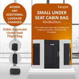 Aerolite Easyjet-approved under-seat cabin bag measuring 45x36x20cm, designed to avoid additional luggage charges.