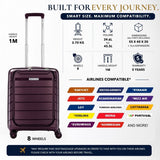 Aerolite Expandable Cabin Suitcase 55x40x20cm to 55x40x23cm – Ryanair & Wizz Air Priority Carry On Luggage, Recycled Ocean Plastic, Laptop & Tablet Pocket, USB Charging, Silvadur® Anti-Microbial Lining, TSA Lock (Wine)