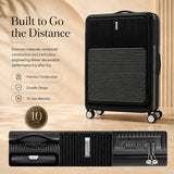 Aerolite FLX™ Premium Front Loading Large 30" Suitcase, Expandable to 125L, Lightweight PC Alloy Hard Shell, 8-Wheel Spinner, TSA Lock, 30 Inch Checked Luggage - Black