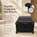 Aerolite FLX™ Premium Front Loading Large 30" Suitcase, Expandable to 125L, Lightweight PC Alloy Hard Shell, 8-Wheel Spinner, TSA Lock, 30 Inch Checked Luggage - Black
