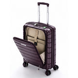 Aerolite Expandable Cabin Suitcase 55x40x20cm to 55x40x23cm – Ryanair & Wizz Air Priority Carry On Luggage, Recycled Ocean Plastic, Laptop & Tablet Pocket, USB Charging, Silvadur® Anti-Microbial Lining, TSA Lock (Wine)