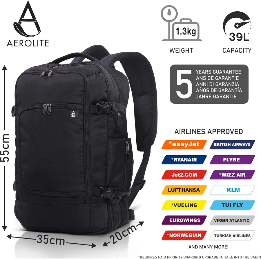 Lightweight travel backpack carry on online