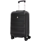 Aerolite Hard Shell Suitcase Luggage Group Travel Bundle - 2 x 21 Cabin Hand Luggage + 1 x Large 29" Hold Luggage Suitcase (3 Piece Luggage Set) - Black - Aerolite UK