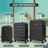 Aerolite Hard Shell 3 Piece Lightweight Suitcase Complete Luggage Set (Cabin 21" + Medium 25"+ Large 29" Hold Luggage Suitcase)