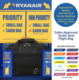 Aerolite Ryanair Maximum Cabin Bag (40x20x25cm) With 10 Years Guarantee, New and Improved 2024 Holdall Cabin Luggage Under Seat Flight Bag - Aerolite UK