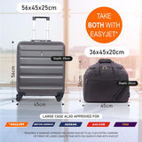 Aerolite 56x45x25cm easyJet Large Cabin, British Airways, Jet2 Maximum Allowance 8 Wheel Suitcase, Ultra Lightweight Carry On Hand Cabin Luggage Suitcase with Built-In TSA Approved Lock