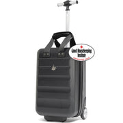 Aerolite 40x20x25cm Approved for Ryanair Under Seat Lightweight Eco Friendly Hard Shell Carry On Hand Cabin Luggage Travel Suitcase with 2 Wheels and TSA Approved Lock Black