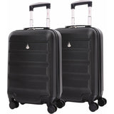 Aerolite 55cm Lightweight Hard Shell 8 Wheels Cabin Suitcase 21" (55x35x20cm), Approved for Ryanair (Priority), easyJet Plus, British Airways, Virgin Atlantic, Jet2 and More (x2 Set)