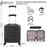 Aerolite 56x45x25cm easyJet Large Cabin 8 Wheel Suitcase, British Airways Jet2 Maximum Allowance, Ultra Lightweight 8 Wheel Carry On Hand Cabin Luggage Suitcase with Built-In TSA Approved Lock