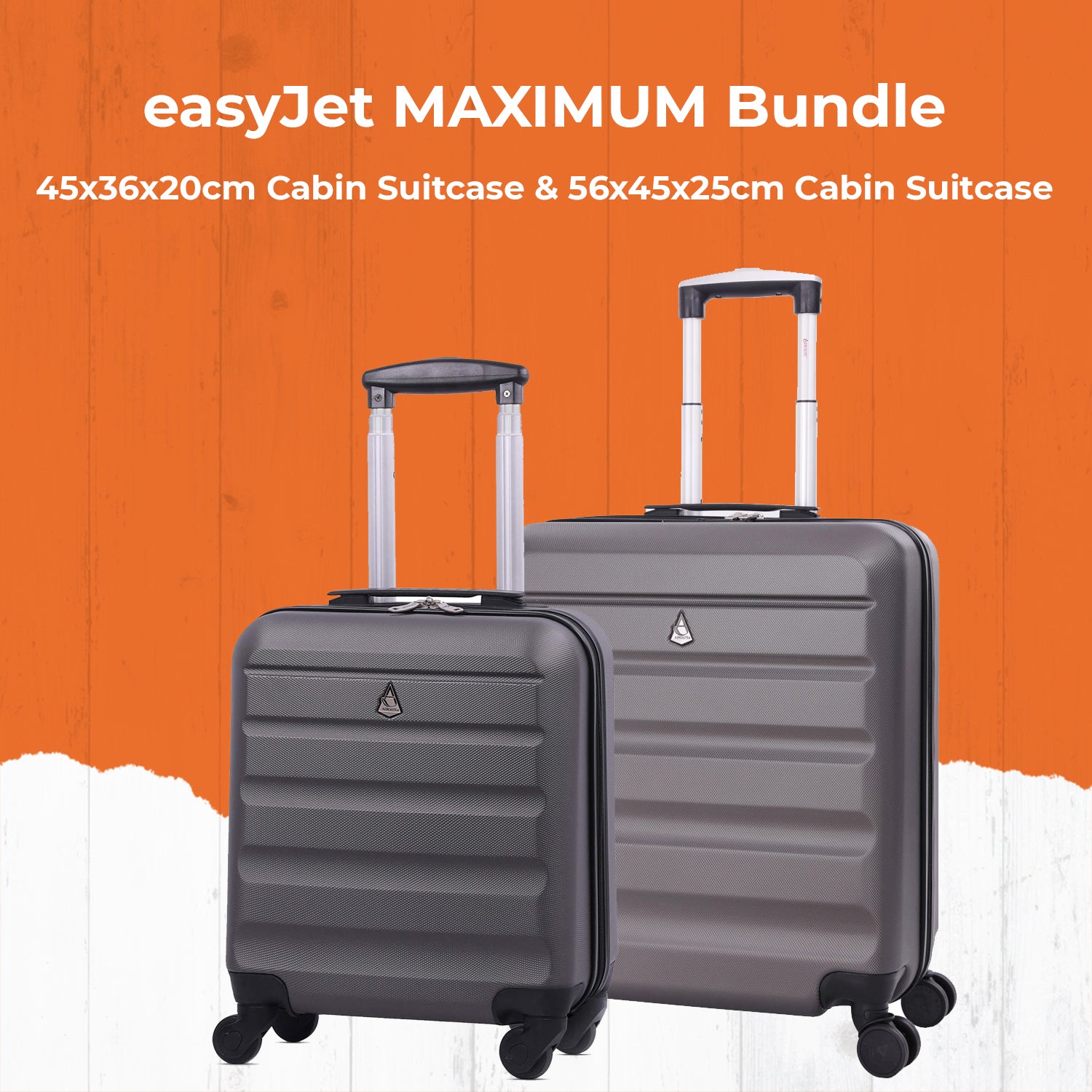 Aerolite 45x36x20 easyJet Maximum Size Suitcase to Avoid Easyjet Excess Hand  Luggage Fee with 5 Years Warranty Hard Shell Carry On Hand Cabin Luggage  Underseat Flight Bag with 4 Wheels : : Fashion