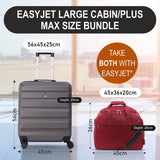 Aerolite Easyjet Bundle, Large Cabin (56x45x25cm) Lightweight Hard Shell Cabin Suitcase & (45x36x20cm) Easyjet Max Holdall