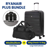 Aerolite Ryanair Plus Bundle, 29" Large Lightweight Hard Shell Luggage Suitcase 127L + Ryanair Maximum Holdall Underseat Cabin Bag (40x20x25cm) - Aerolite UK