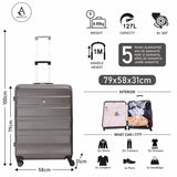 Aerolite Lightweight Hard Shell Suitcase Luggage Set with 4 Spinner Wheels (Cabin, Medium & Large) - Aerolite UK