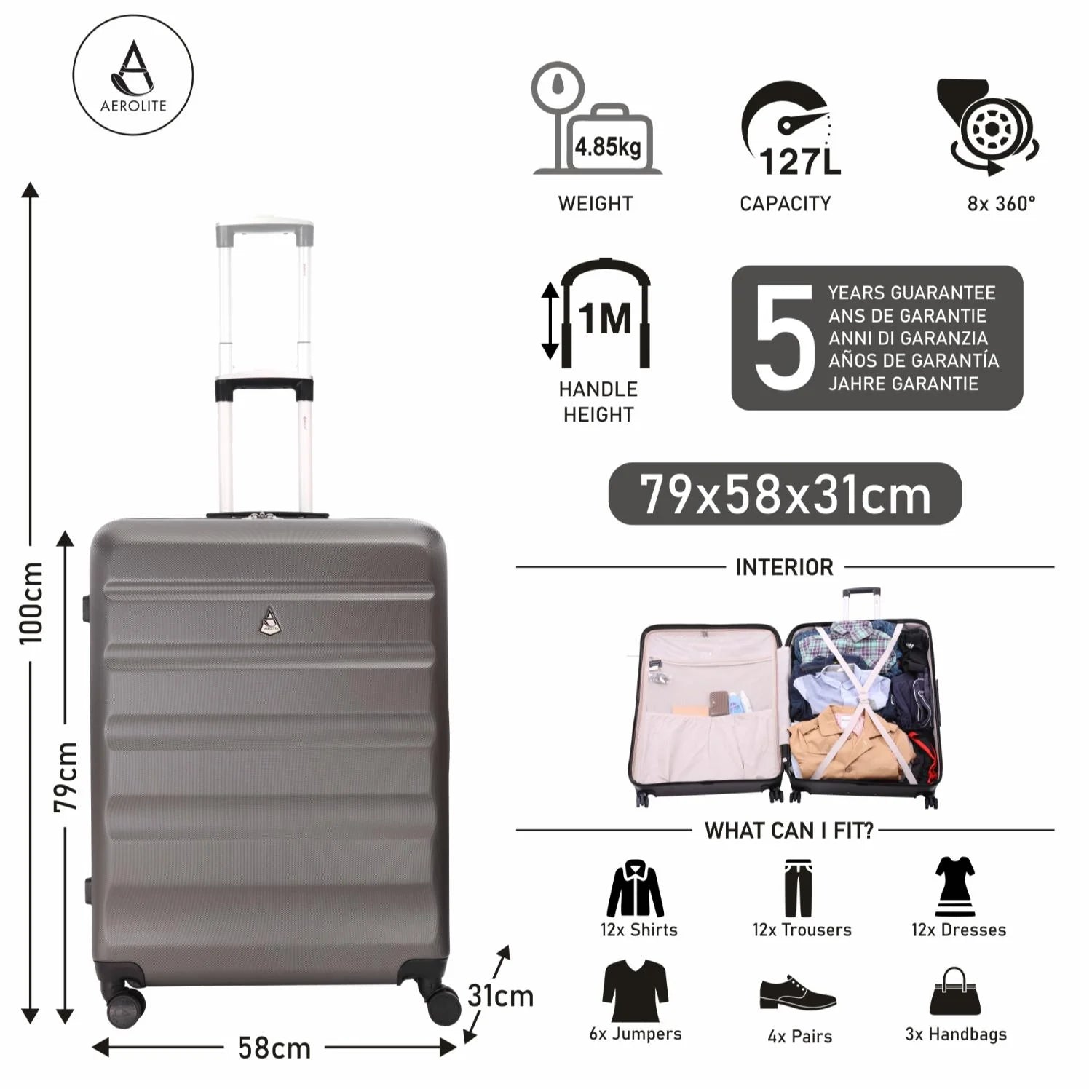 Extra Large Suitcase Lightweight Hard Shell 29 Aerolite UK