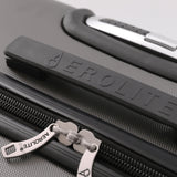 Aerolite suitcase handle and zipper detail