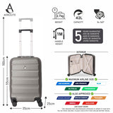 Aerolite (55x35x25cm) Hard Shell Carry On Hand Cabin Luggage Suitcase with 4 Wheels, Max Size for Air Europa, Air France, Alitalia, KLM & Transavia