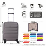 Aerolite Ryanair Max Bundle (55x40x20cm Priority Suitcase + 40x20x25cm Holdall), 2 Piece Carry On Hand Cabin Luggage Set Bundle