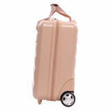 Aerolite 40x20x25cm Ryanair Approved Cabin Bag – Lightweight 2-Wheel Hard Shell Underseat Luggage with TSA Lock – Eco-Friendly Interior – Beige