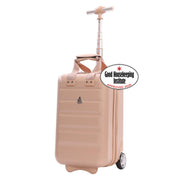 Aerolite Ryanair Approved Cabin Bag 40x20x25cm – Lightweight 2-Wheel Hard Shell Underseat Trolley with TSA Lock – Eco-Friendly Interior – Beige