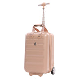 Aerolite 40x20x25cm Ryanair Approved Cabin Bag – Lightweight 2-Wheel Hard Shell Underseat Luggage with TSA Lock – Eco-Friendly Interior – Beige