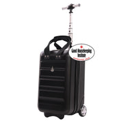 Aerolite Ryanair Approved Cabin Bag 40x20x25cm– Lightweight 2-Wheel Hard Shell Underseat Trolley with TSA Lock – Eco-Friendly Interior – Black