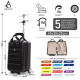 Aerolite Ryanair Approved Cabin Bag 40x20x25cm– Lightweight 2-Wheel Hard Shell Underseat Trolley with TSA Lock – Eco-Friendly Interior – Black