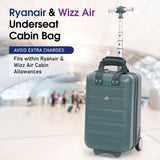 Aerolite 40x20x25cm Ryanair Approved Cabin Bag – Lightweight 2-Wheel Hard Shell Underseat Luggage with TSA Lock – Eco-Friendly Interior – Forest Green