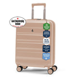 Aerolite Expandable 55x40x20cm to 55x40x23cm Ryanair Priority, Wizz Air Priority, Lufthansa Max Size Lightweight Hard Shell Carry On Hand Cabin Luggage Suitcase with 4 Wheels (BEIGE)