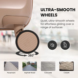 Aerolite Expandable 55x40x20cm to 55x40x23cm Ryanair Priority, Wizz Air Priority, Lufthansa Max Size Lightweight Hard Shell Carry On Hand Cabin Luggage Suitcase with 4 Wheels (BEIGE)