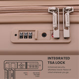 Aerolite Expandable 55x40x20cm to 55x40x23cm Ryanair Priority, Wizz Air Priority, Lufthansa Max Size Lightweight Hard Shell Carry On Hand Cabin Luggage Suitcase with 4 Wheels (BEIGE)