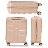 Aerolite Expandable 55x40x20cm to 55x40x23cm Ryanair Priority, Wizz Air Priority, Lufthansa Max Size Lightweight Hard Shell Carry On Hand Cabin Luggage Suitcase with 4 Wheels (BEIGE)