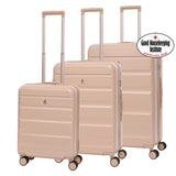 Aerolite 3-Piece Luggage Set – Lightweight Hard Shell Suitcases with 4 Dual Spinner Wheels & TSA Lock – Expandable Cabin (21”), Medium (24”), Large (28”) – Expandable Carry-On Case Included – Beige
