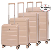 Aerolite 4-Piece ABS-polycarbonate Lightweight Luggage Set – Expandable Cabin, Medium, Large & XL Hard Shell Suitcases with Spinner Wheels & TSA Lock – Beige