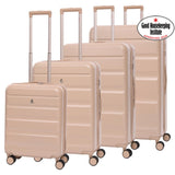 Aerolite 4-Piece ABS-polycarbonate Lightweight Luggage Set – Expandable Cabin, Medium, Large & XL Hard Shell Suitcases with Spinner Wheels & TSA Lock – Beige