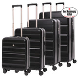 Aerolite 4-Piece ABS-polycarbonate Lightweight Luggage Set – Expandable Cabin, Medium, Large & XL Hard Shell Suitcases with Spinner Wheels & TSA Lock – Black