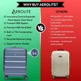 Aerolite Expandable 55x40x20cm to 55x40x23cm Ryanair Priority, Wizz Air Priority, Lufthansa Max Size Lightweight Hard Shell Carry On Hand Cabin Luggage Suitcase with 4 Wheels (BLUE)