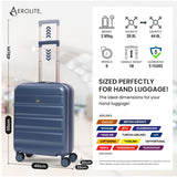 Aerolite Expandable 55x40x20cm to 55x40x23cm Ryanair Priority, Wizz Air Priority, Lufthansa Max Size Lightweight Hard Shell Carry On Hand Cabin Luggage Suitcase with 4 Wheels (BLUE)