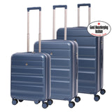 Aerolite 3-Piece Luggage Set – Lightweight Hard Shell Suitcases with 4 Dual Spinner Wheels & TSA Lock – Expandable Cabin (21”), Medium (24”), Large (28”) – Expandable Carry-On Case Included – Blue