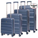Aerolite 4-Piece ABS Lightweight Luggage Set – Expandable Cabin, Medium, Large & XL Hard Shell Suitcases with Spinner Wheels & TSA Lock – Blue