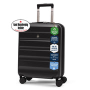Aerolite Expandable 55x40x20cm to 55x40x23cm Ryanair Priority, Wizz Air Priority, Lufthansa Max Size Lightweight Hard Shell Carry On Hand Cabin Luggage Suitcase with 4 Wheels (BLACK)