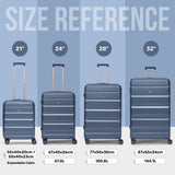 Aerolite 4-Piece ABS Lightweight Luggage Set – Expandable Cabin, Medium, Large & XL Hard Shell Suitcases with Spinner Wheels & TSA Lock – Blue